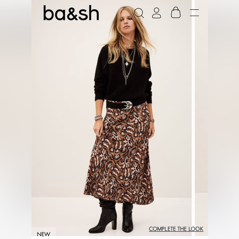 BA&SH Onintia midi skirt size 38 new with tags